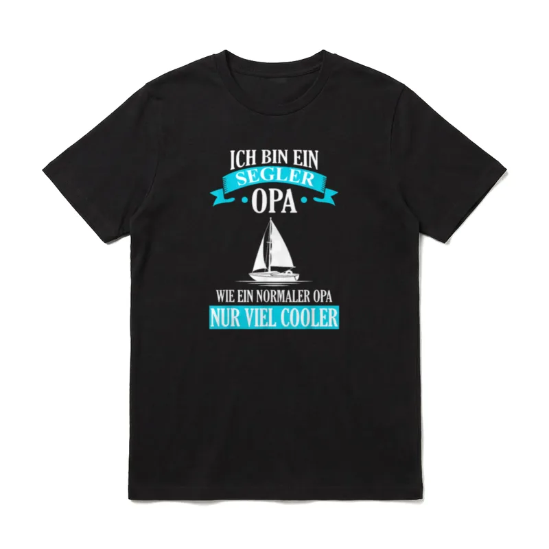 Segler Opa Segeln Segelboot T-Shirt – Klassisches T-Shirt in Schwarz