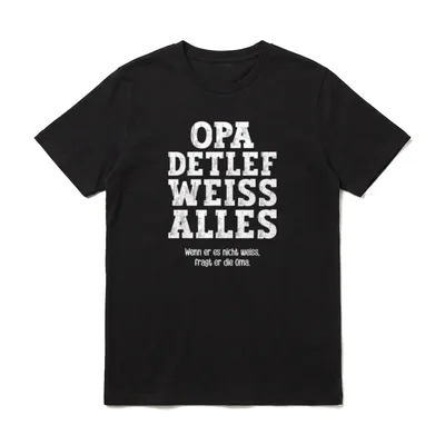 Bester Opa Detlef Weiss T-Shirt – Klassisches T-Shirt in Schwarz