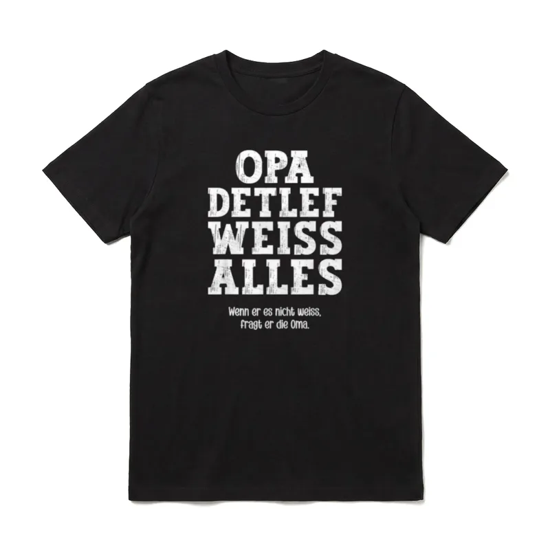 Bester Opa Detlef Weiss T-Shirt – Klassisches T-Shirt in Schwarz
