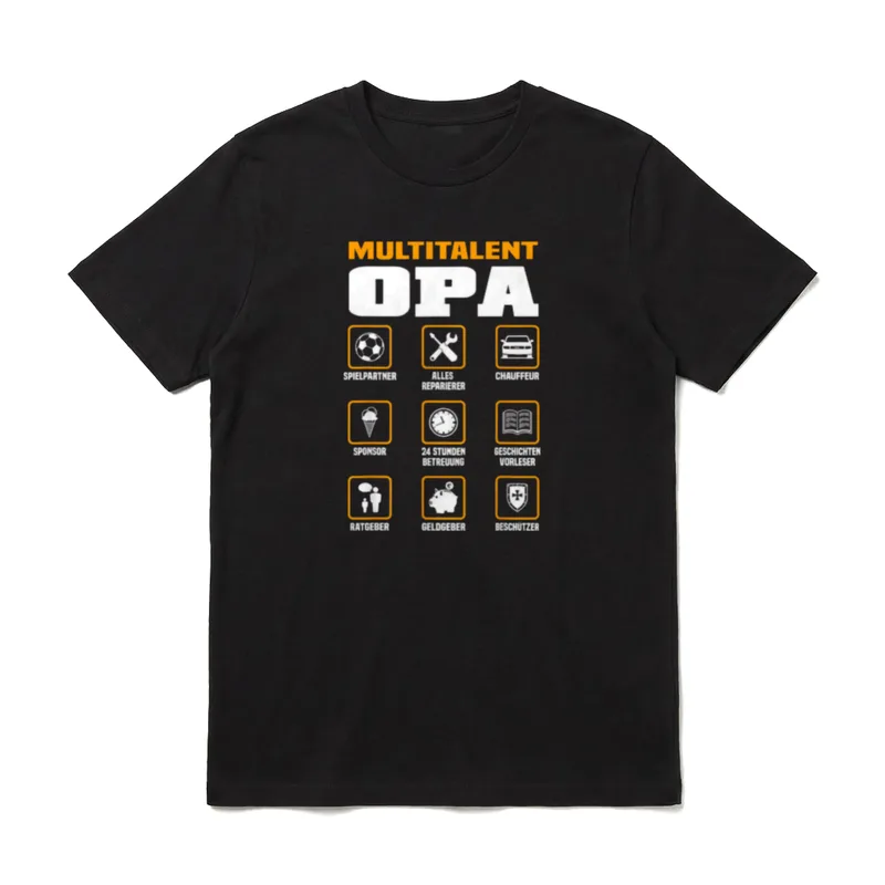 Multitalent Opa T-Shirt – Klassisches T-Shirt in Schwarz