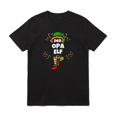 Opa Elf Lustiges Weihnachts-Elf T-Shirt – Klassisches T-Shirt in Schwarz