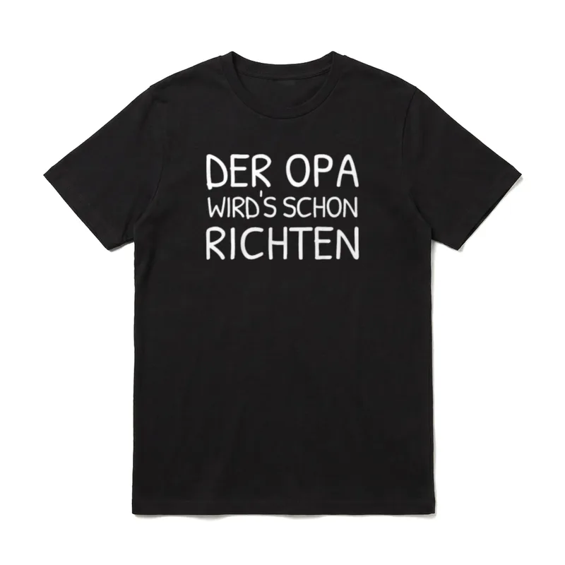 Der Opa wirds schon T-Shirt – Klassisches T-Shirt in Schwarz