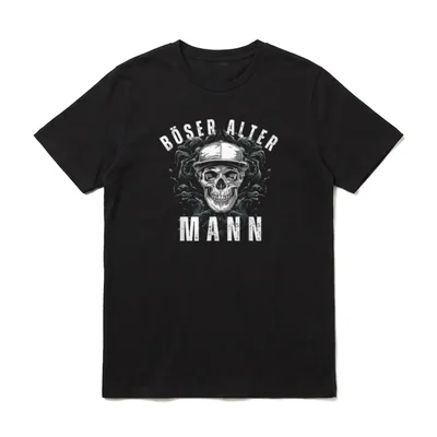 Böser alter Mann mit Cap T-Shirt – Klassisches T-Shirt in Schwarz
