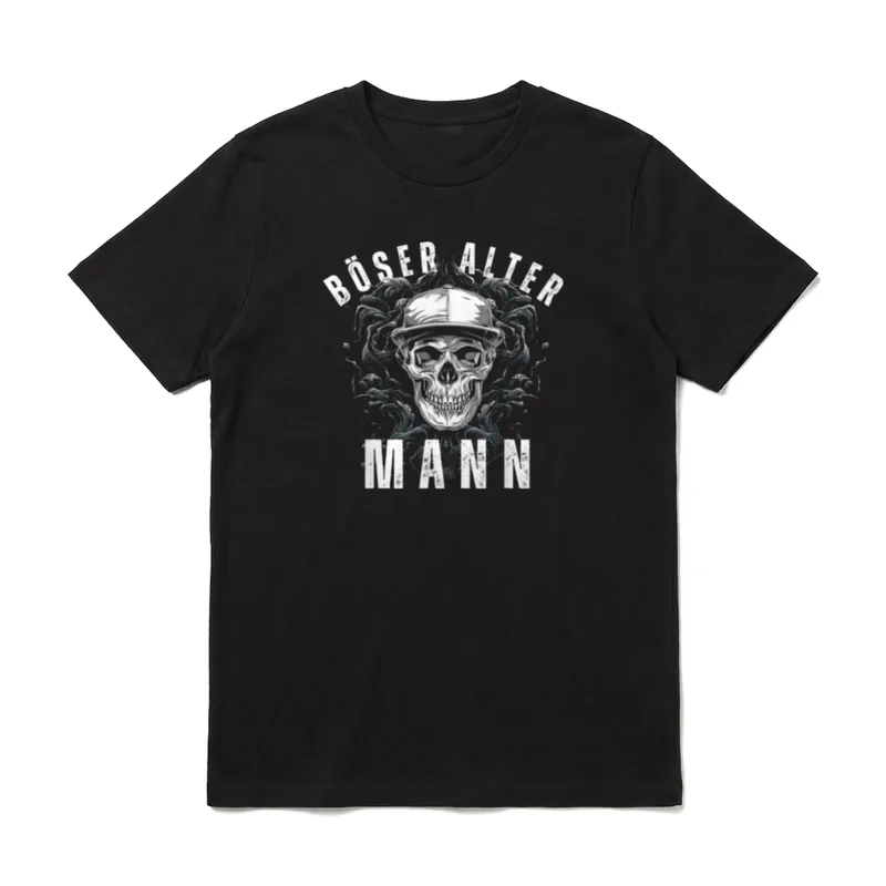 Böser alter Mann mit Cap T-Shirt – Klassisches T-Shirt in Schwarz