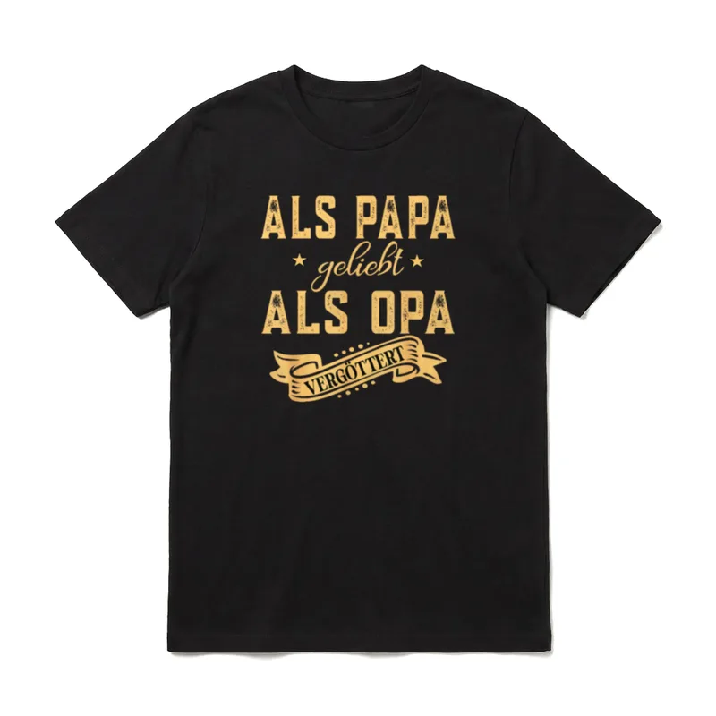 Als Papa geliebt T-Shirt – Klassisches T-Shirt in Schwarz