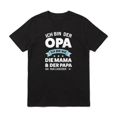 Opa wie Mama & T-Shirt – Klassisches T-Shirt in Schwarz