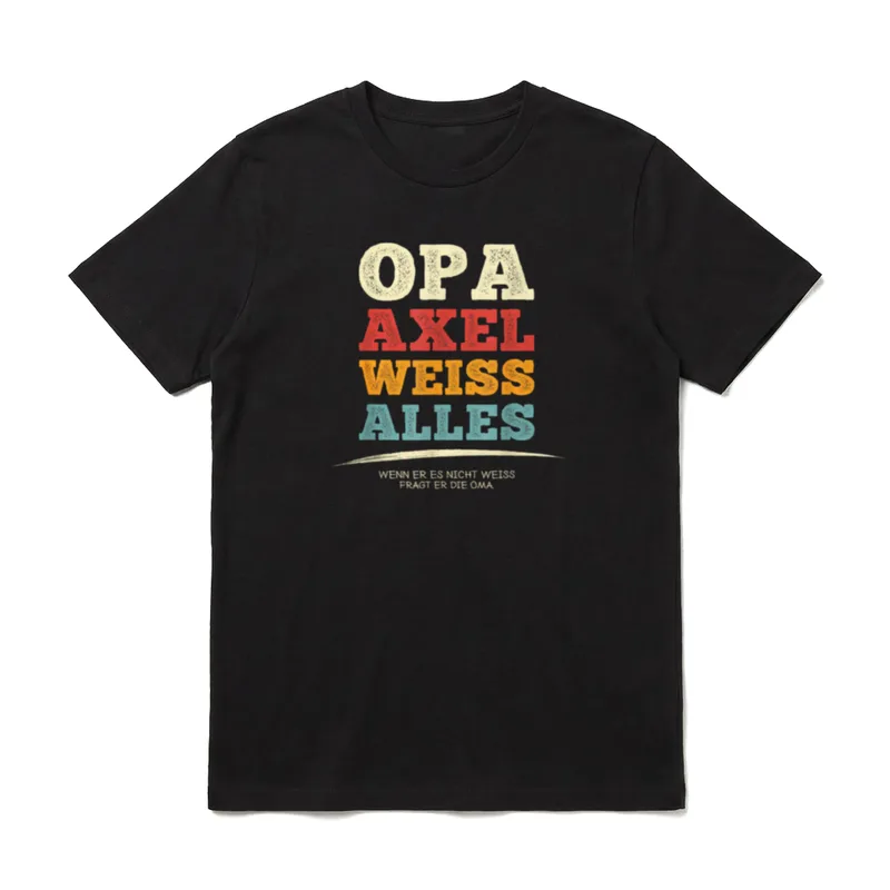 Bester Opa Axel Weiss T-Shirt – Klassisches T-Shirt in Schwarz