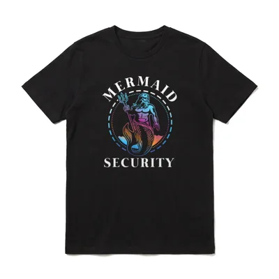 Meerjungfrau Sicherheit Papa Bruder T-Shirt – Klassisches T-Shirt in Schwarz