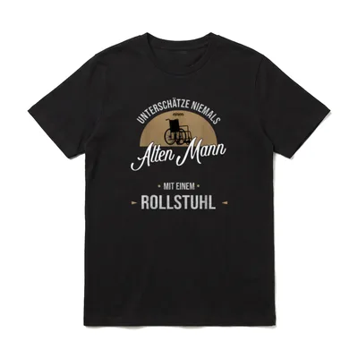 Alter Mann Opa Rollstuhl T-Shirt – Klassisches T-Shirt in Schwarz