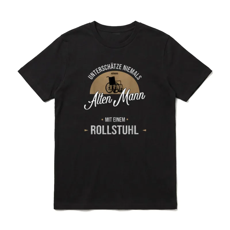 Alter Mann Opa Rollstuhl T-Shirt – Klassisches T-Shirt in Schwarz