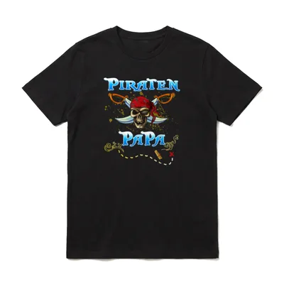 Vintage Piraten Papa Geburtstags T-Shirt – Klassisches T-Shirt in Schwarz