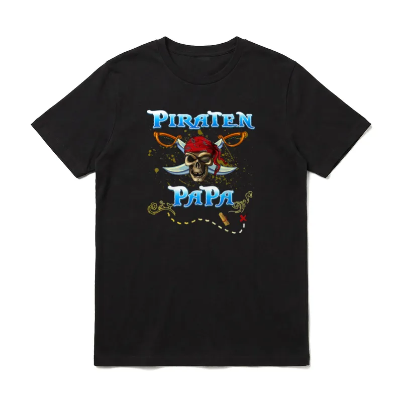 Vintage Piraten Papa Geburtstags T-Shirt – Klassisches T-Shirt in Schwarz