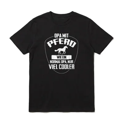 Opa mit Pferd nur cooler T-Shirt – Klassisches T-Shirt in Schwarz