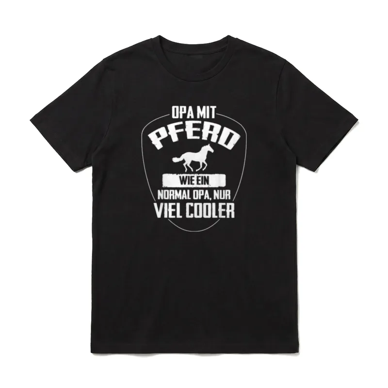 Opa mit Pferd nur cooler T-Shirt – Klassisches T-Shirt in Schwarz