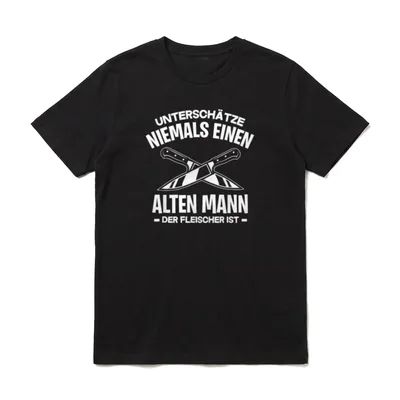 Opa Alter Mann Metzger T-Shirt – Klassisches T-Shirt in Schwarz