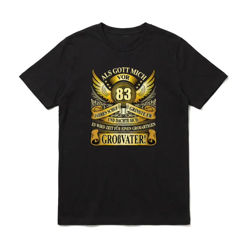 Als Gott mich vor T-Shirt – Klassisches T-Shirt in Schwarz