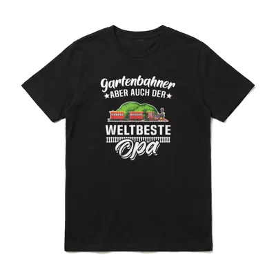 Gartenbahn Dampflok Modelleisenbahn Opa T-Shirt – Klassisches T-Shirt in Schwarz