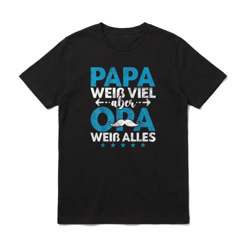 Papa Weiß Viel Aber Opa Sprüche & Geschenke T-Shirt – Klassisches T-Shirt in Schwarz