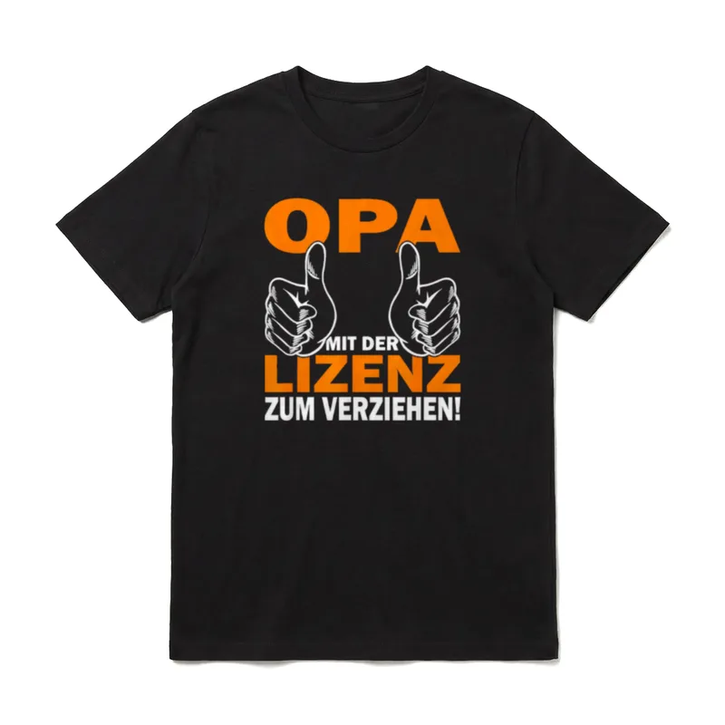 Opa mit der Lizens T-Shirt – Klassisches T-Shirt in Schwarz
