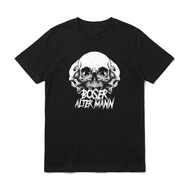 Böser Alter Mann Totenkopf T-Shirt – Totenkopf mit Schriftzug „Böser Alter Mann“ – Klassisches T-Shirt in Schwarz
