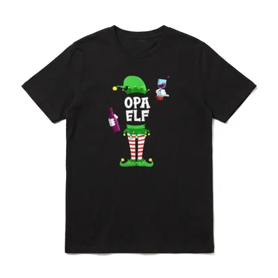 Opa Elf Partnerlook Wein T-Shirt – Klassisches T-Shirt in Schwarz