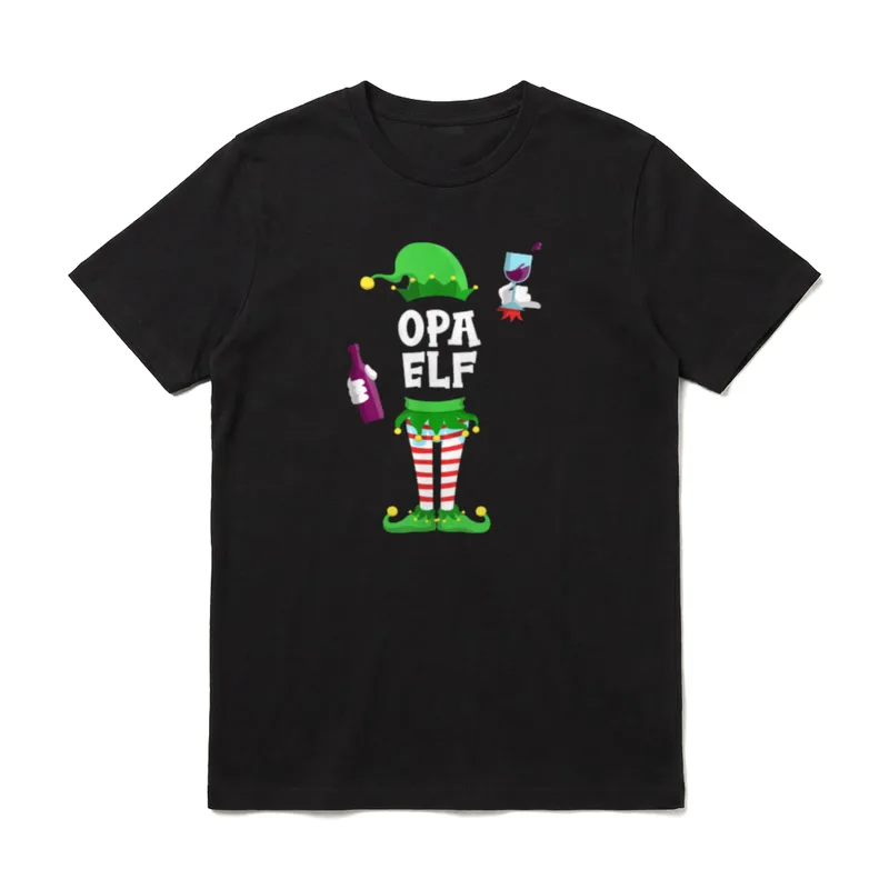 Opa Elf Partnerlook Wein T-Shirt – Klassisches T-Shirt in Schwarz