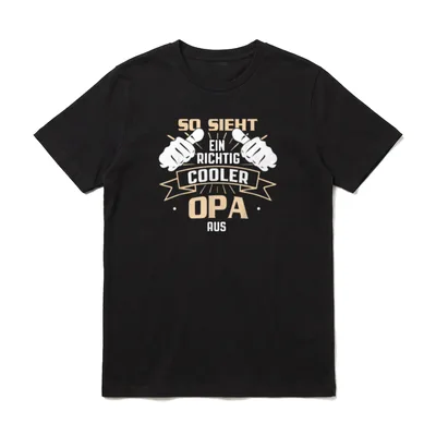Richtig Cooler Opa Lusitg T-Shirt – Klassisches T-Shirt in Schwarz