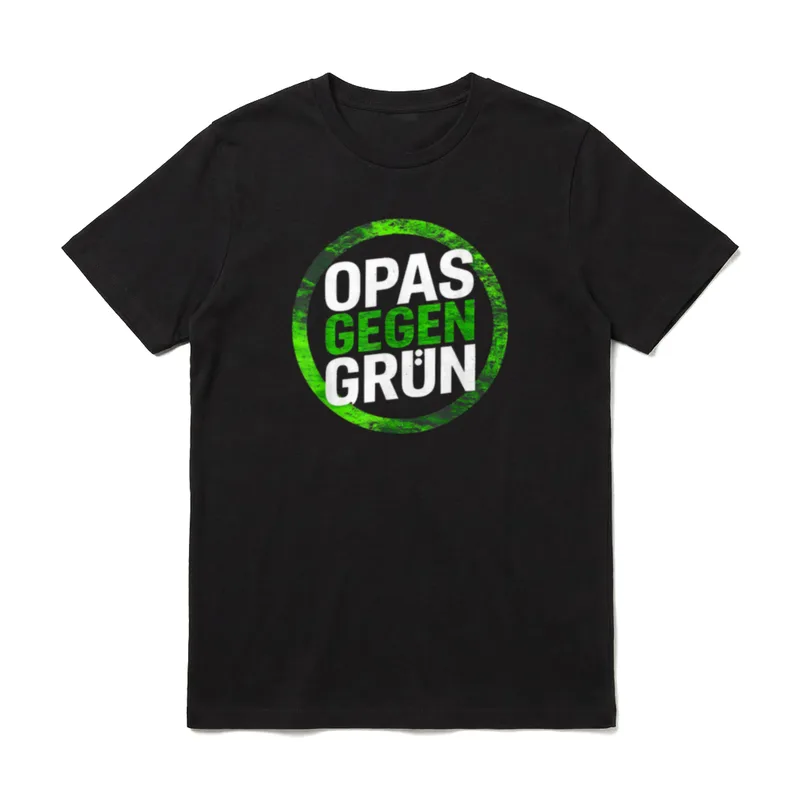 OPAS GEGEN GRÜN Grüne T-Shirt – Klassisches T-Shirt in Schwarz