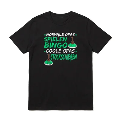 Stockschützen Opa Lustiges Stockschießen T-Shirt – Klassisches T-Shirt in Schwarz