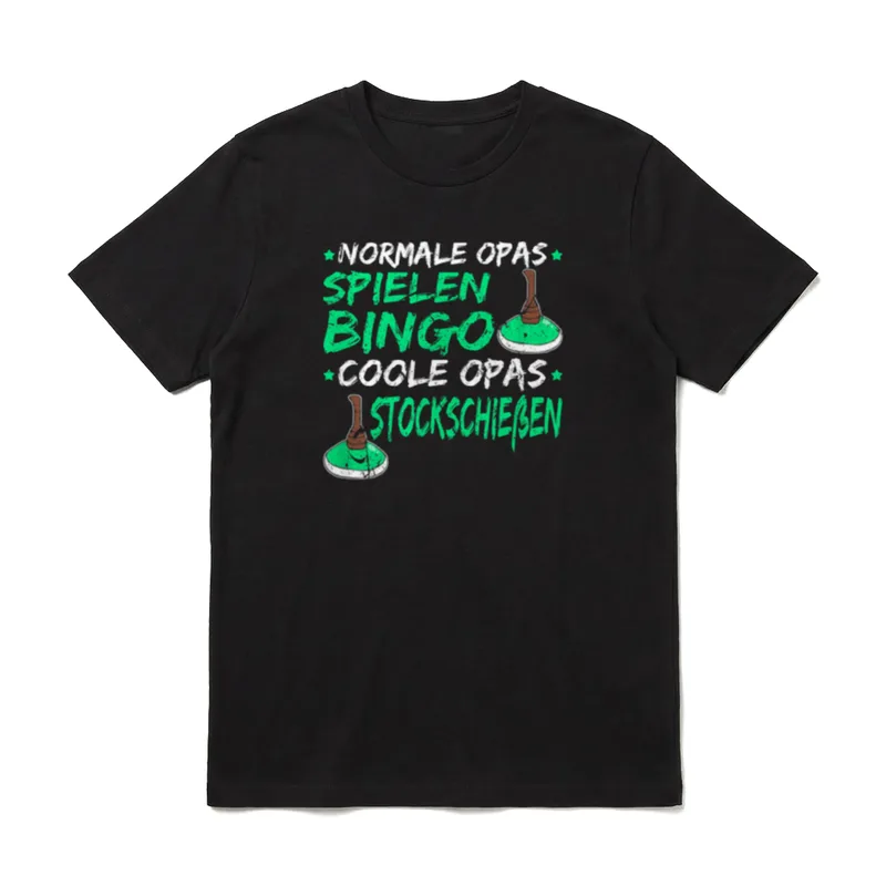 Stockschützen Opa Lustiges Stockschießen T-Shirt – Klassisches T-Shirt in Schwarz
