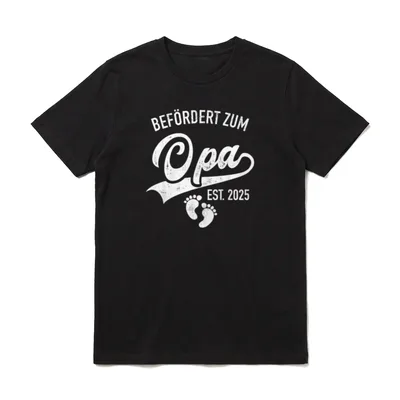 Befördert zum Opa 2025 T-Shirt – Klassisches T-Shirt in Schwarz