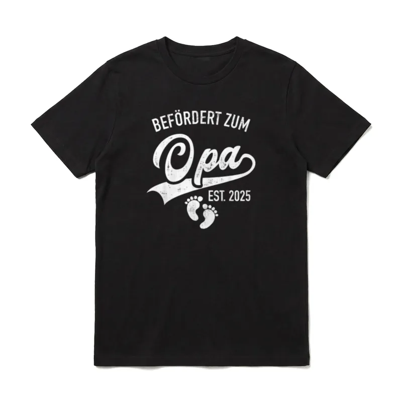 Befördert zum Opa 2025 T-Shirt – Klassisches T-Shirt in Schwarz