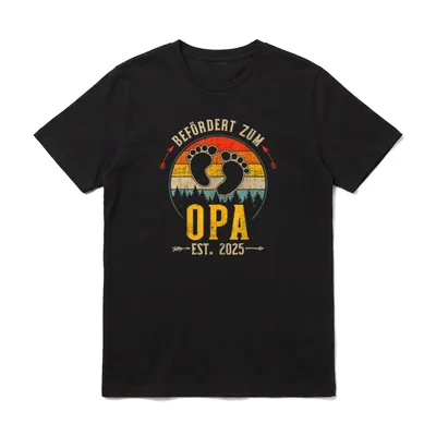 Befördert zum Opa 2025 Vintage T-Shirt – Klassisches T-Shirt in Schwarz