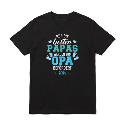 Besten Papas werden zum Opa T-Shirt – Klassisches T-Shirt in Schwarz