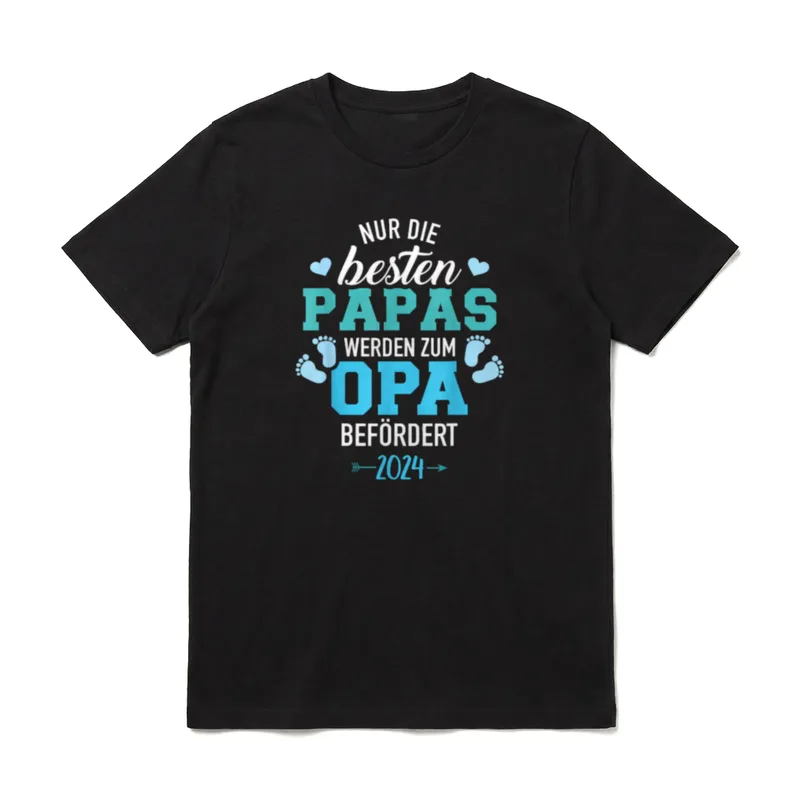 Besten Papas werden zum Opa T-Shirt – Klassisches T-Shirt in Schwarz
