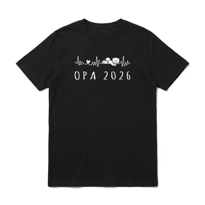Opa 2026 Herzschlag Schwangerschaft T-Shirt – Klassisches T-Shirt in Schwarz