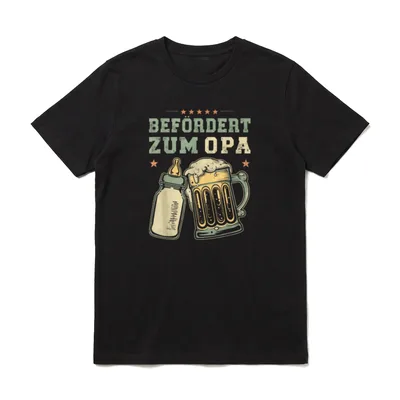 Befördert zum Opa Werdender T-Shirt – Klassisches T-Shirt in Schwarz