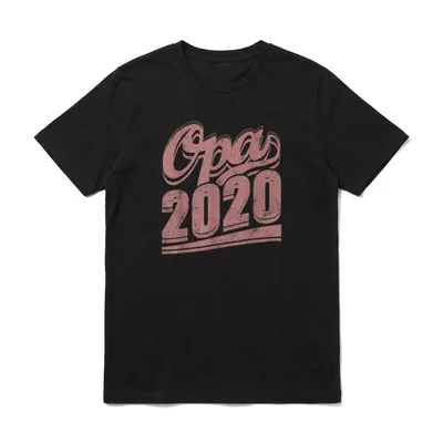 Opa 2020 Werdender Opa T-Shirt – Retro-pinkes Opa 2020 Schriftzug – Klassisches T-Shirt in Schwarz