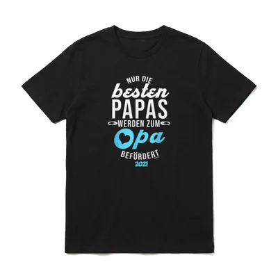 Opa 2021 Befördert zum Opa Opi T-Shirt – Klassisches T-Shirt in Schwarz
