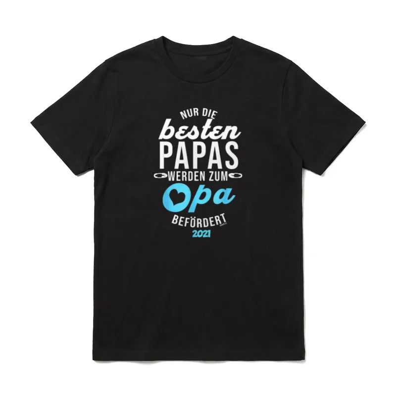 Opa 2021 Befördert zum Opa Opi T-Shirt – Klassisches T-Shirt in Schwarz