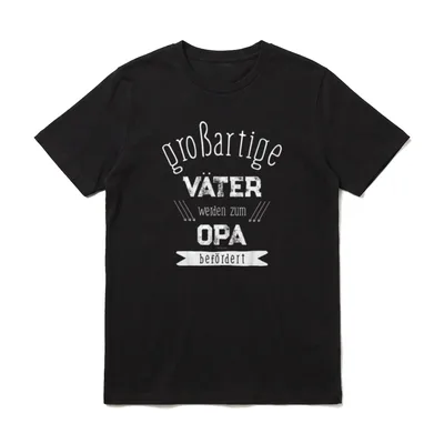 Großartige Väter werden T-Shirt – Schriftzug: großartige Väter werden zum Opa befördert – Klassisches T-Shirt in Schwarz