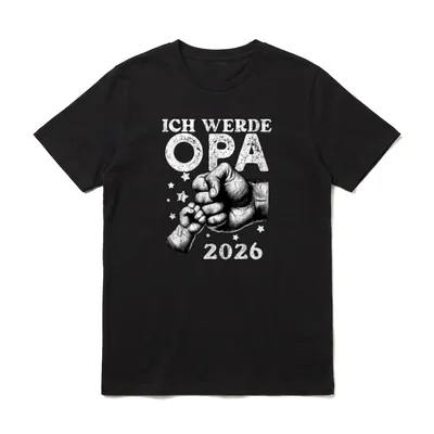 Ich werde Opa 2026 Baby T-Shirt – Klassisches T-Shirt in Schwarz