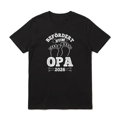 Befördert Zum Opa 2026 T-Shirt – Klassisches T-Shirt in Schwarz