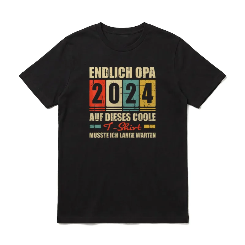 Endlich Opa 2024 Werdender Opa werden T-Shirt – Klassisches T-Shirt in Schwarz