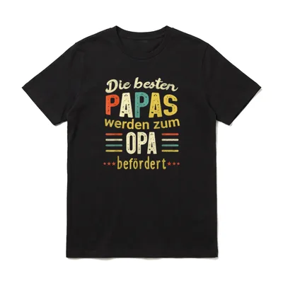 Retro Bester Papa Beförderung T-Shirt – Klassisches T-Shirt in Schwarz