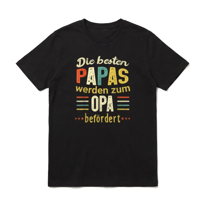 Retro Bester Papa Beförderung T-Shirt – Klassisches T-Shirt in Schwarz