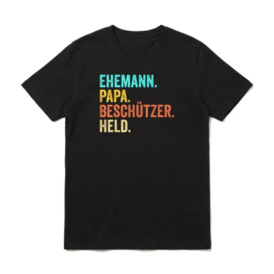 Ehemann Papa Beschützer Held T-Shirt – Klassisches T-Shirt in Schwarz
