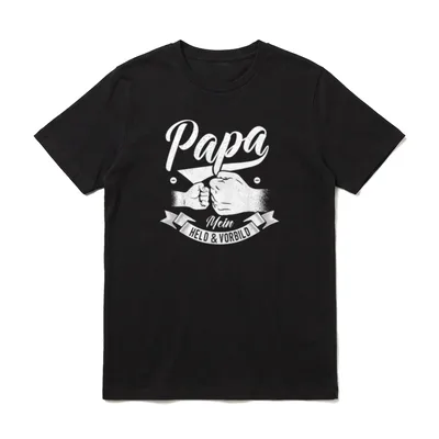 Papa Vatertag Mein Held T-Shirt – Klassisches T-Shirt in Schwarz