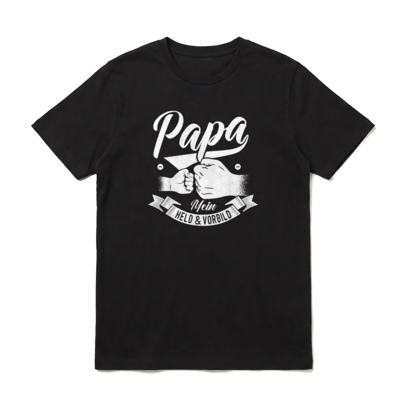 Papa Vatertag Mein Held T-Shirt – Klassisches T-Shirt in Schwarz
