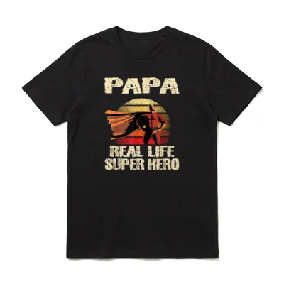 Lustig Papa Real Life T-Shirt – Klassisches T-Shirt in Schwarz